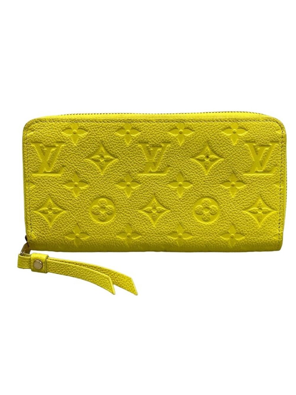 Louis Vuitton Wallet Monogram Empreinte Zippy Tonic Lemon Leather Cowhide